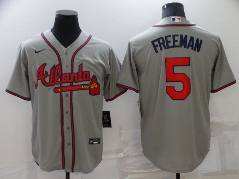2021 Men Atlanta Braves #5 Freeman grey Game Nike MLB Jersey